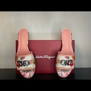 Salvatore Ferragamo Floral Leather Sandals